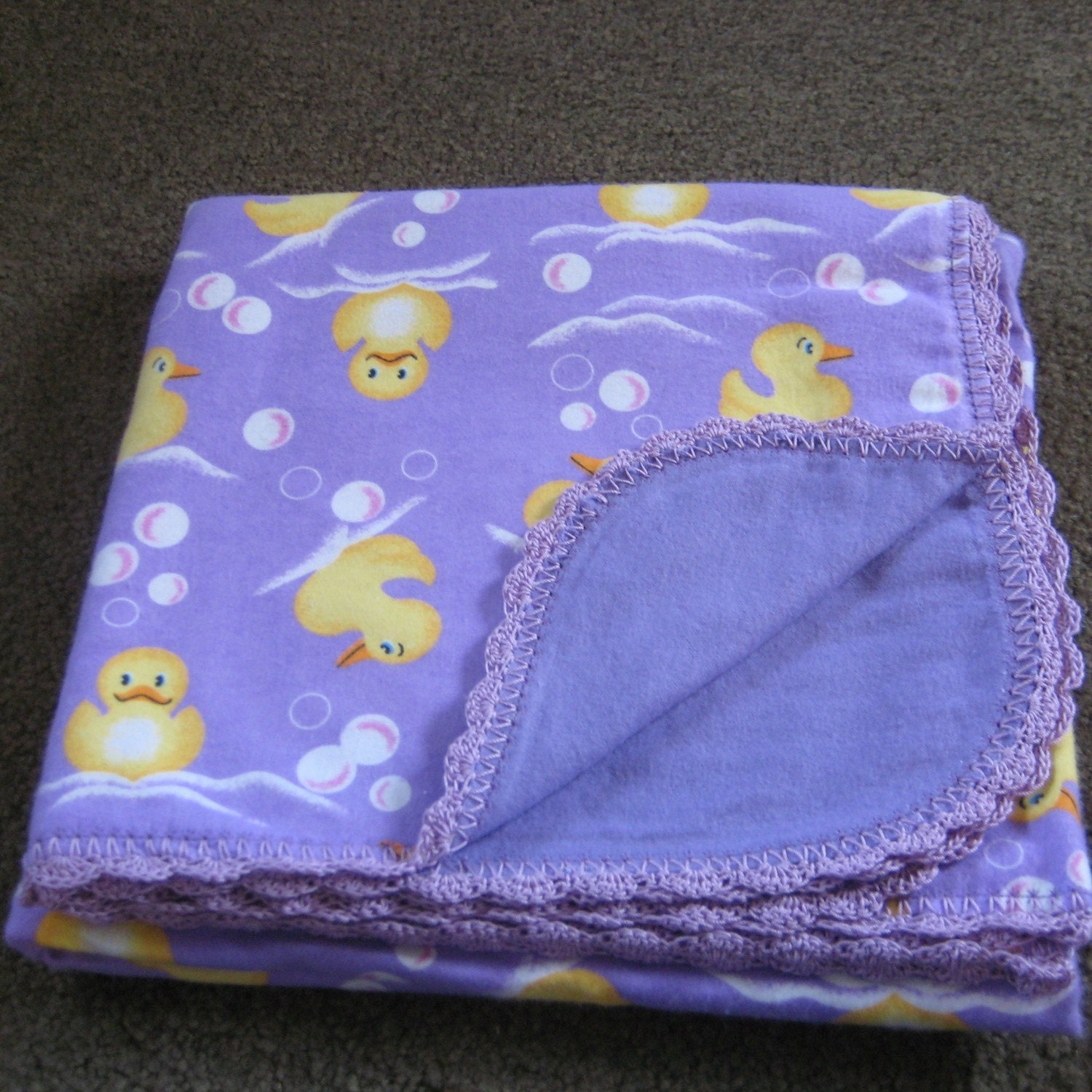 Purple Ducks Blanket Set