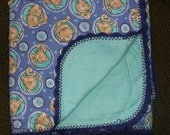 Purple Cats Blanket and Burp Cloth