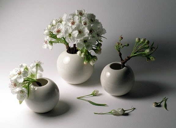 White Porcelain Vases - Extended Set of 3