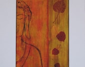 Bodhi Leaf Buddha Print  8x10