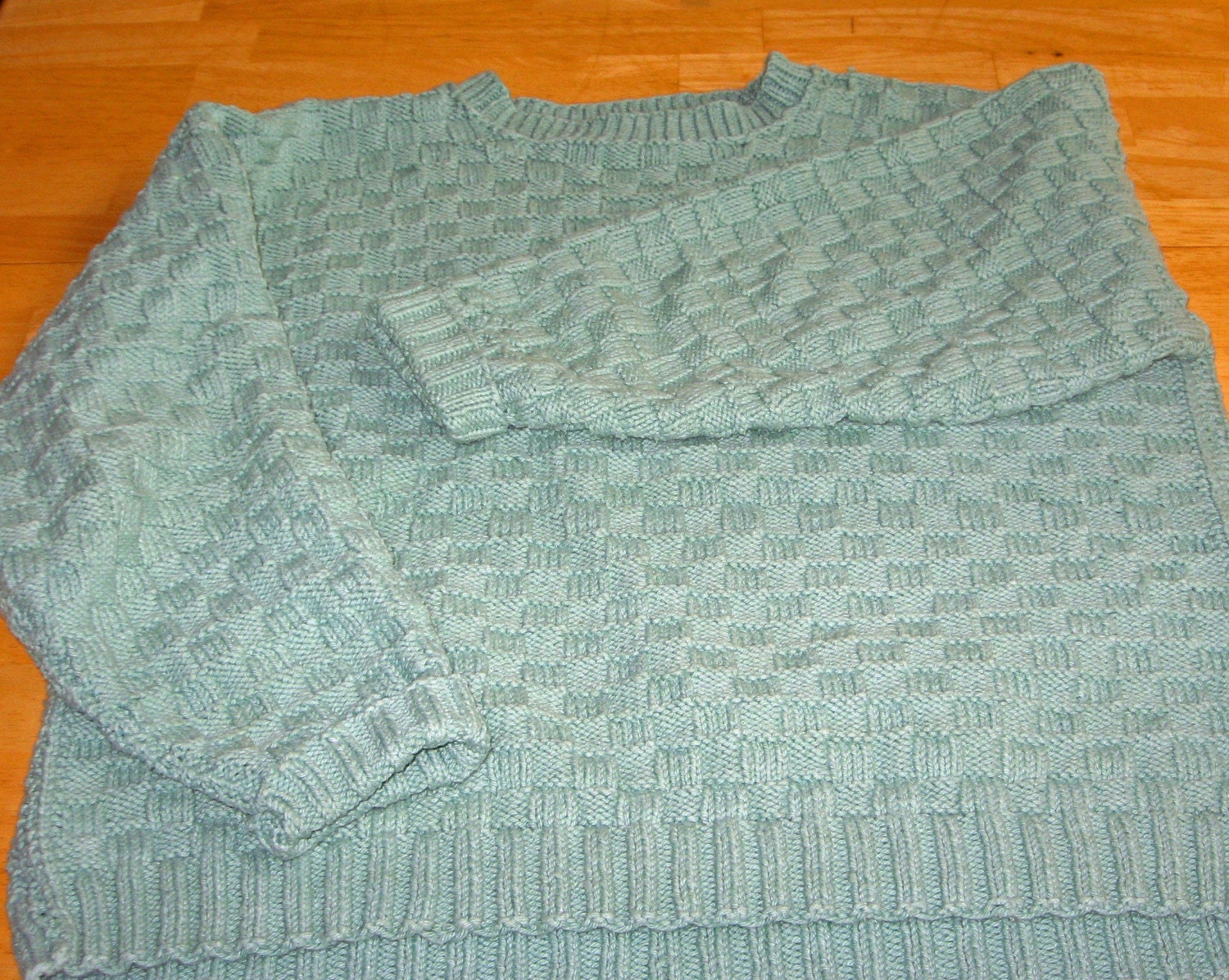 Basket Weave Crew Neck Sweater