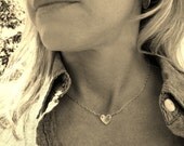 Sterling Silver Monogrammed Heart Necklace, Personalized Necklace