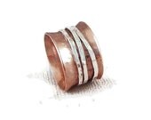 Spinner Ring in Copper and Silver with Three Spinners