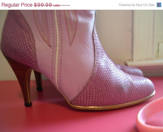 25 % off storewide sale vintage PURPLE boots snakeskin leather vintage cowboy cowgirl boots..size 5.5 or 6