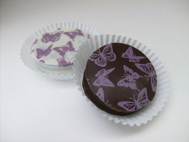 Designer LAVENDER BUTTERFLIES Chocolate Covered Oreo Cookies