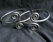 Matched pair set IRON ARMBAND  Torc blacksmith Viking Reenactment Celtic