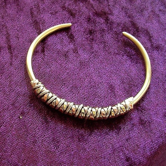 Etruscan Roman Egyptian Copper brass Sterling Silver Bracelet