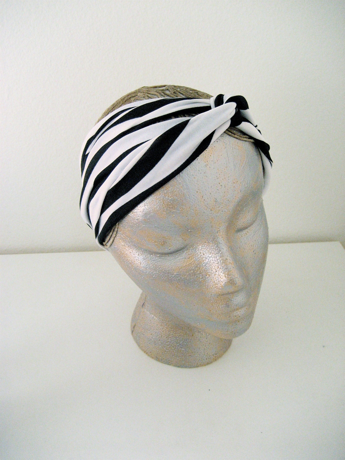 The Twist Turban Headband- In Knit Zebra Print, bohemian style