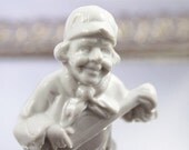 Porcelain German Minstrel Man Figurine Altered Art Assemblage Mixed Media