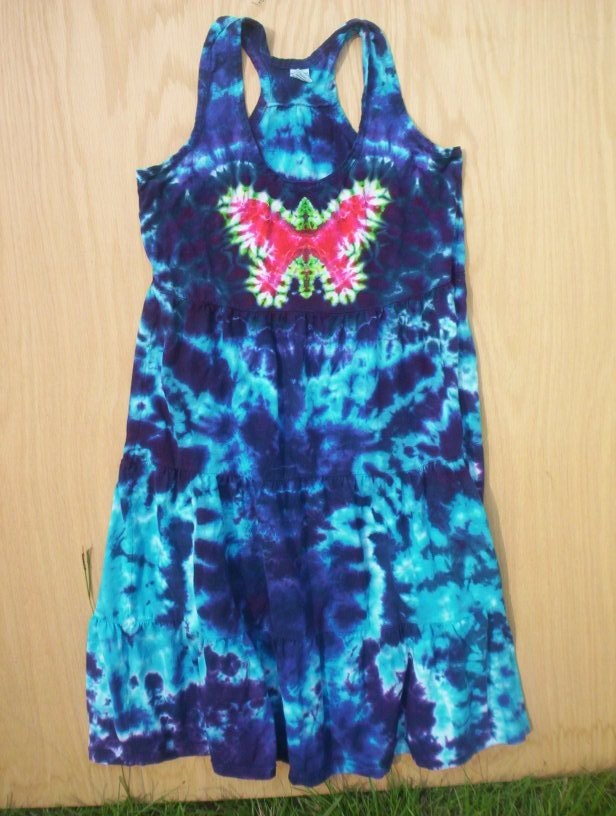 Tie Dye Butterfly Tank Dress Size Large