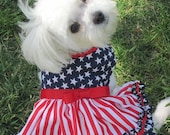 Stars and Stripes Patriotic 4th July Holiday Dog Dress
