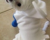 Blue and White Gnome Girl Halloween Fleece Dog Costume