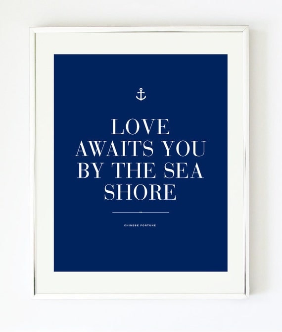 Love Awaits You Print - Nautical Anchor Print by Pretty Chic SF