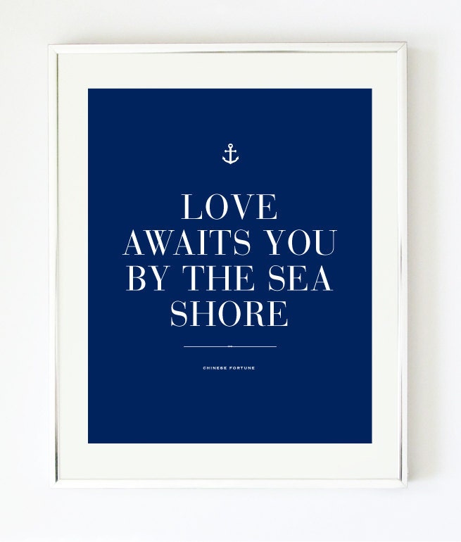 Love Awaits You Print - Nautical Anchor Print by Pretty Chic SF