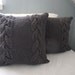 Chunky Braided Cabled Knit Pillow Sham in Dark Gray, Sweater Pillow, Throw Pillow, Knit Pillow, Knit Home Decor