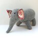 Light Gray Wool Handmade Knit Toy Elephant