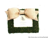 Country French Moss Covered 4x6 picture frame with Burlap Bow