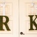 Moss Covered 18 inch WEDDING Church Door Initials Monogram Letters Door Wreath (SET OF 2)