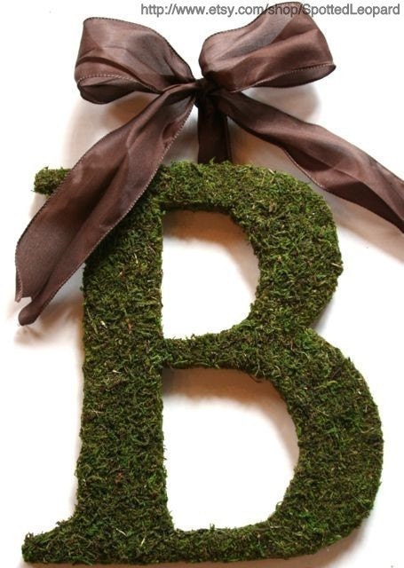 Moss covered 18 inch Initial letter B