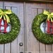 2-24 inch Boxwood Wreath with Holly Berry Initial Door Wedding Wreath