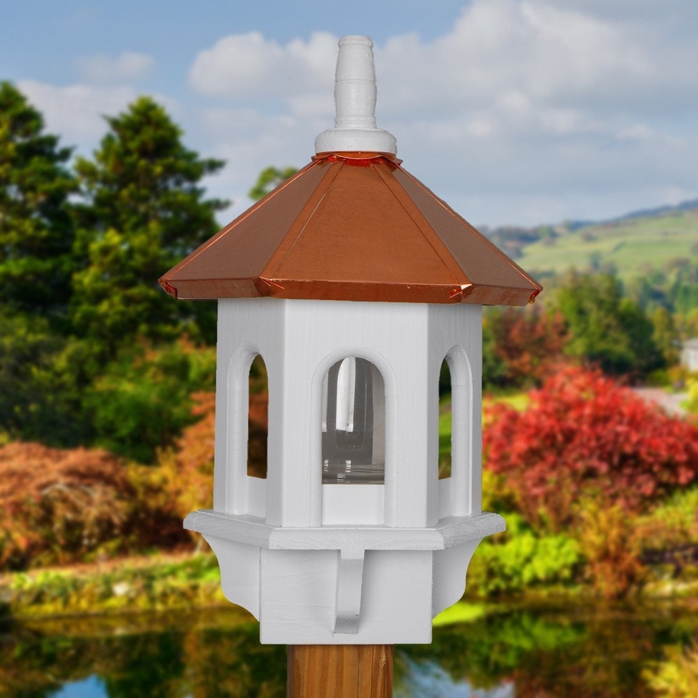 Bird Feeder Copper Top Feeder Gazebo Style Feeder for Birds