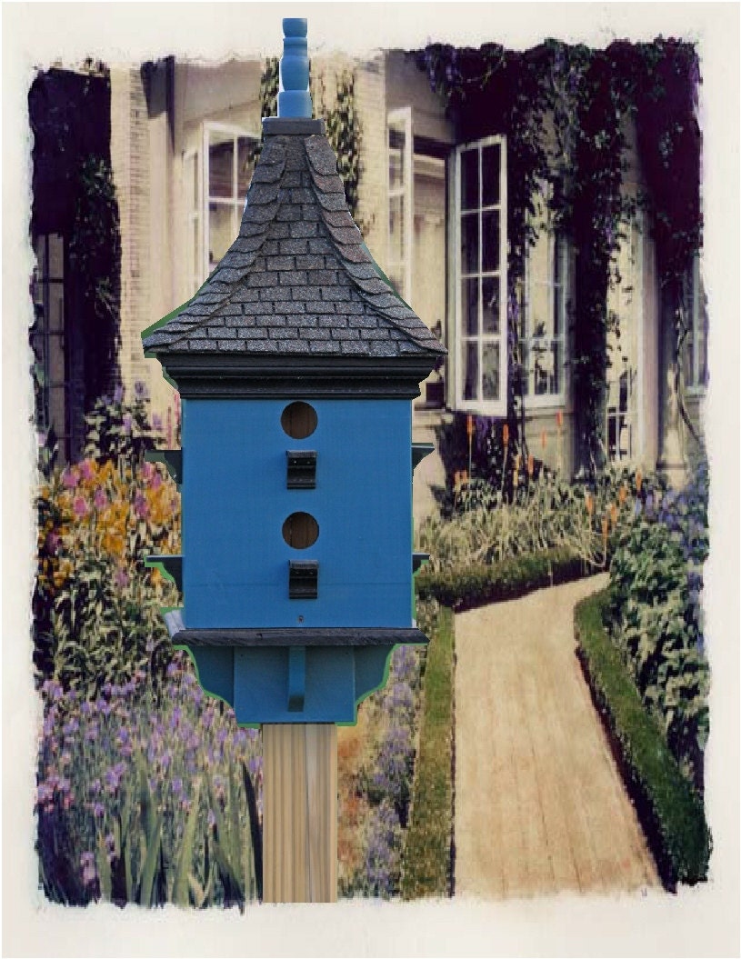 Handcrafted Bird House Large Wooden  Home and Garden TIME to INSTALL Purple Martin Houses  Spring Celebrations USA