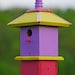 Handcrafted Birdhouse Whimsical Painted Apple Lilac Raspberry