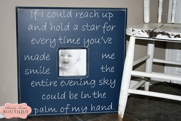 Personalized Custom 20x20 Handpainted Picture Frame If I could reach up and hold a star the entire evening sky would be in my hand