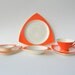 Create Your Own Atomic Art Deco Dinnerware Set: Salem Streamline / Tricorne in Mandarin Orange - Wedding Registry Options Available