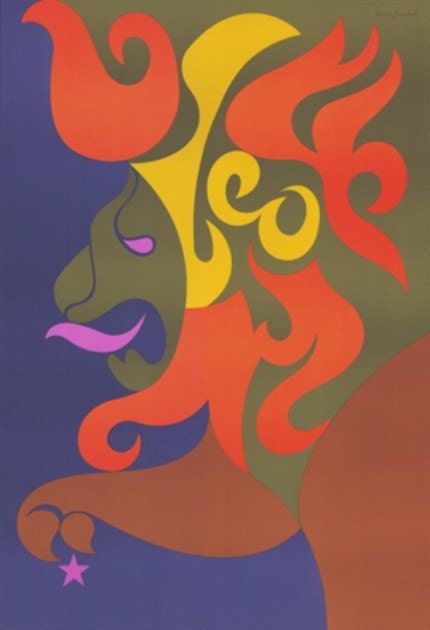 Giclee Print of 1969 Original Vintage Zodiac Poster - Leo