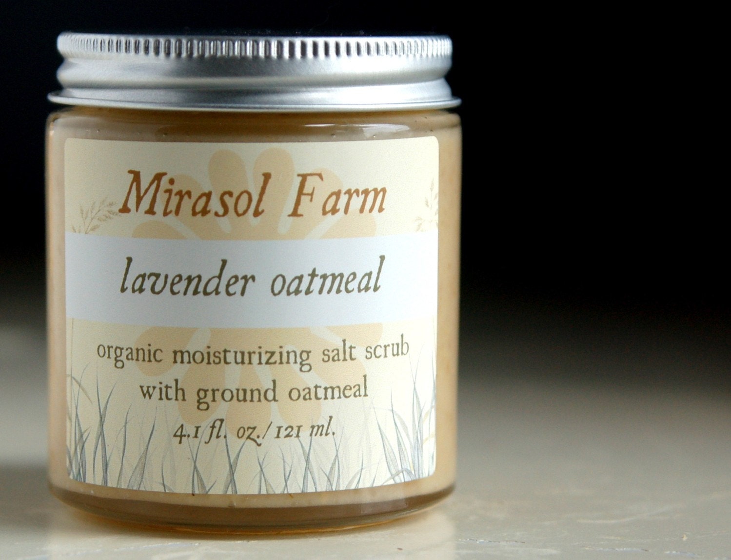 Lavender Oatmeal - organic moisturizing salt scrub, body polish (4.1 ounces)