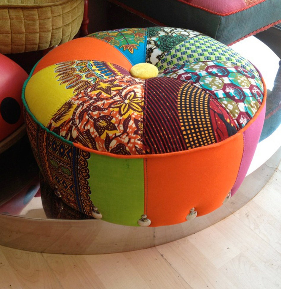 Sit on this: An Afro-technicolour Footstool from Ray Clarke Upholstery & Design