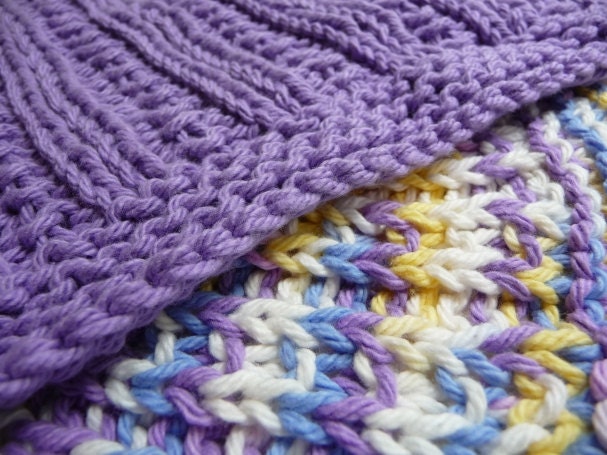 Purple Dish Cloths Wash Cloths Handmade Dish Cloths Set of Two Purple Housewares Kitchen Bath Eco Friendly Gift Idea Unique