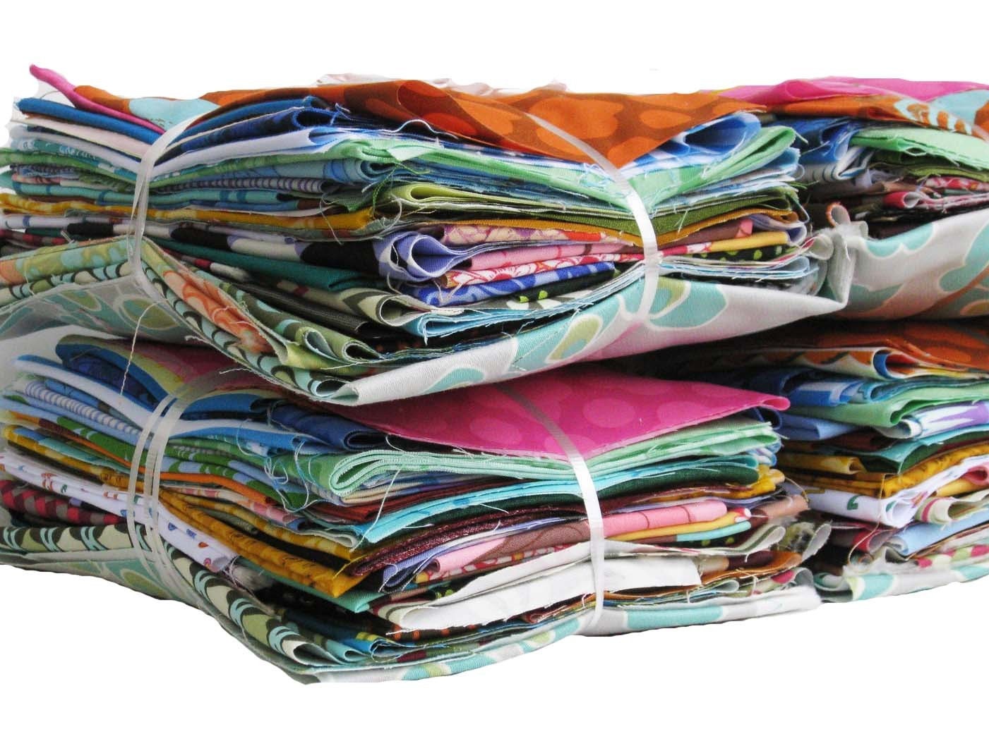 2 lbs. Designer Fabric Remnant Bundle including Amy Butler Joel Dewberry Valori Wells etc.