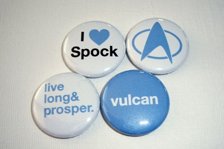 Star Trek Spock Inspired 1 Inch  Button Spock Set