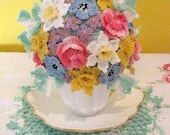 Springtime Tea Cup Bouquet Crochet PDF Pattern