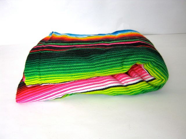 Colorful Mexican Serape Saltillo Rug Blanket