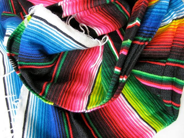 Colorful Mexican Serape Saltillo Rug Blanket