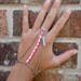 Hot Pink & Feather Silver Chain Slave Bracelet Body Jewelry