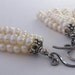 Pearl Earrings Sterling Silver Oxidized Tassel Handmade - Daisy