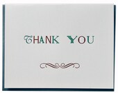 6 Letterpress Printed Thank You cards Man Dad Grad