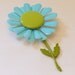 Vintage 1960's Enamel Flower Pin in Teal Blue and Green
