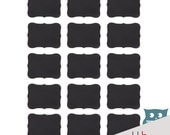 Chalkboard Labels - Scalloped Square Set of 15