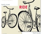 1 Mini Ride Bike Journal, blank white paper, sketch book, recycled paper, pocket book