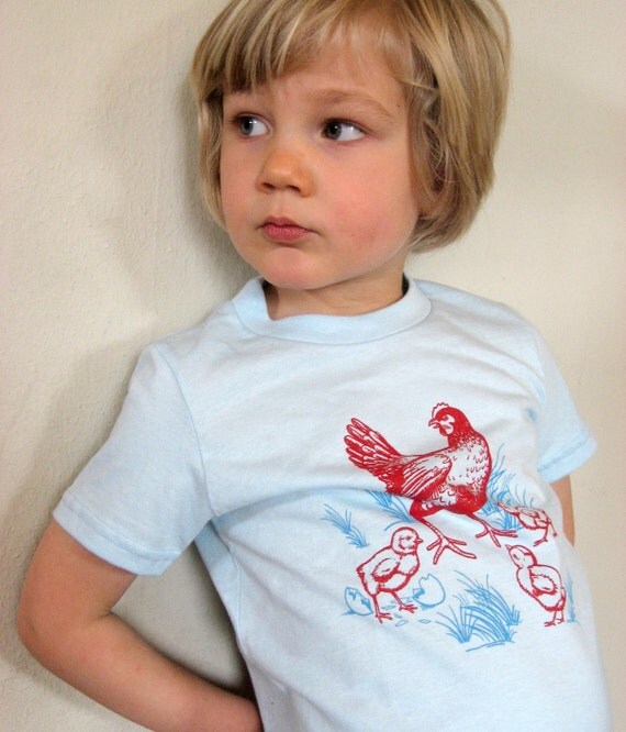 Organic Farm Chicken Infant Bodysuit, organic cream short sleeve, baby and kids sizes, Hen & Chicks design