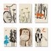 Flock of Black Birds Journal, sketchbook, blank white paper, recycled paper, small Little Lark hand book