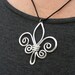 Fleur de Lis - Hammered Wire Necklace - Choose Your Own Color