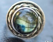 Labradorite and Sterling Vortex Cocktail Ring