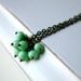 minty necklace. vintage mint green glass beads on antiqued bronze.