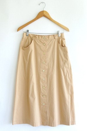 RESERVED Trisha 70s Khaki Skirt S M